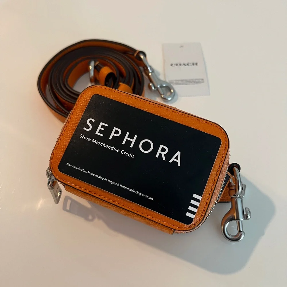 NWT Coach Orange Crossbody card wallet mini bag - Picture 5 of 5
